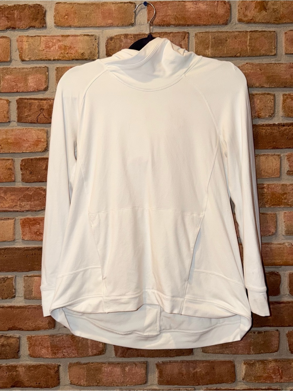 Lululemon White Funnel Neck Pullover Hoodie Size 2